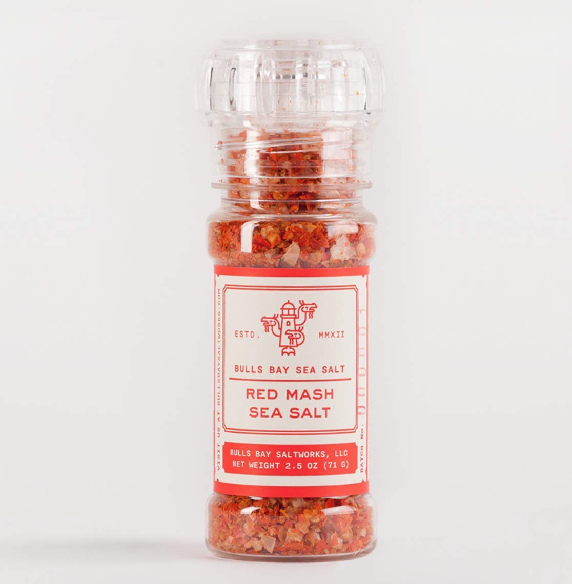 Red Mash Salt Grinder From Bulls Bay Sea Salt
