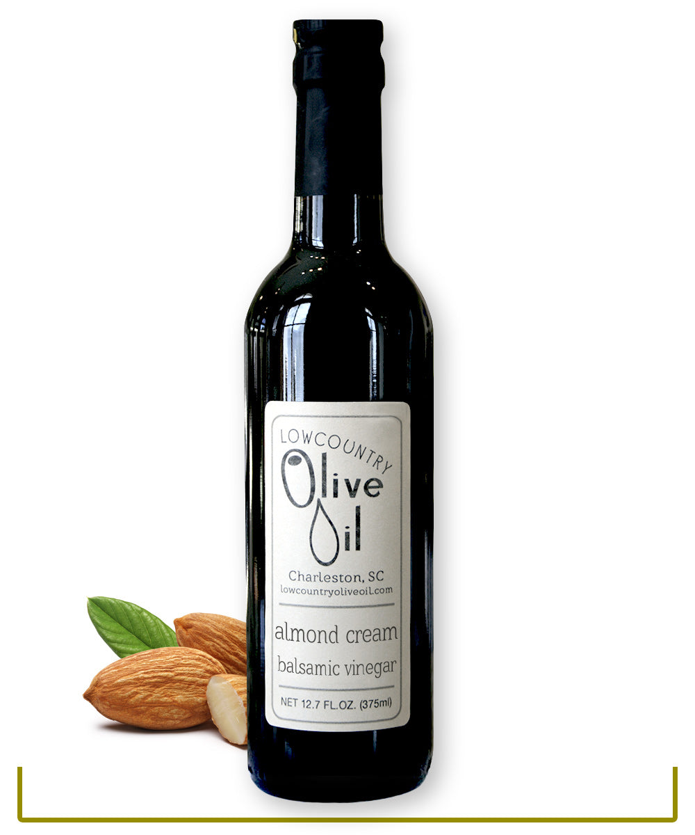 12oz bottle of almond cream white balsamic vinegar
