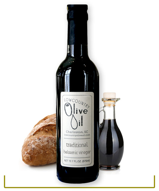 12 ounce bottle of Lowcountry Olive Oil's top selling dark aged balsamic vinegar from Modena Italy.