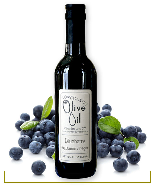 12oz bottle of blueberry balsamic vinegar from Charleston, SC