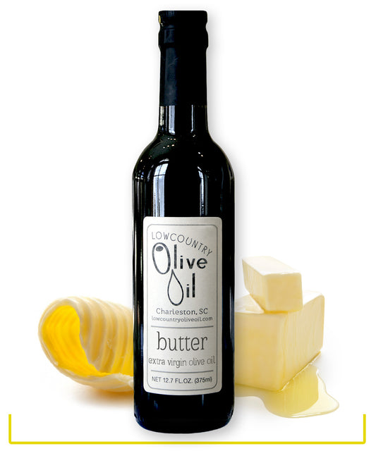 12oz bottle of butter flavored olive oil from Charleston, SC