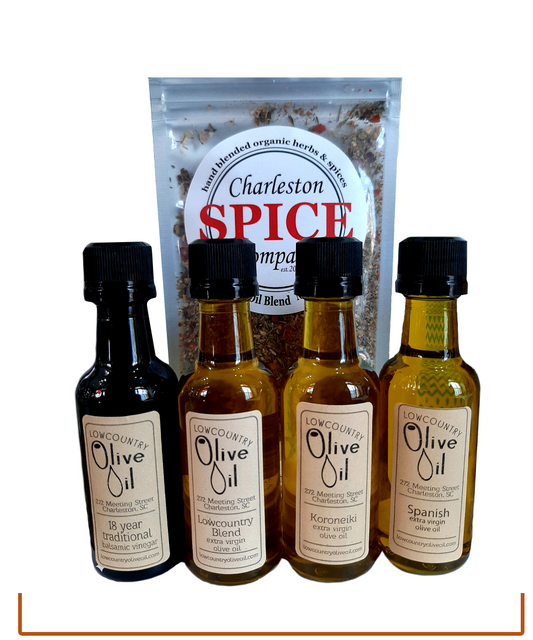 Oil and Vinegar Sampler and  Charleston Spice Pack